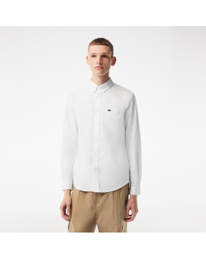 Men's Lacoste Buttoned Collar Oxford Cotton Shirt