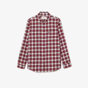 Mens Lacoste Checked Cotton Flannel Shirt
