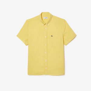 Men's Lacoste Short Sleeve Linen Shirt
