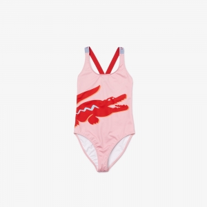 Women's Crocodile Print And Criss-Croosed Straps Swimsuit