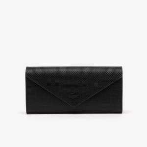 Women's Lacoste Chantaco Calfskin Leather Flap Close Wallet 