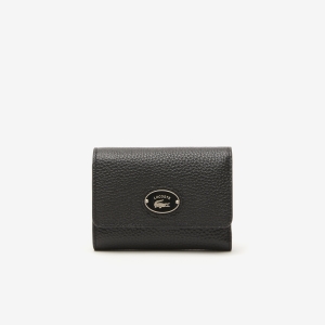 Women's Lacoste Top Grain Leather Flap Close Wallet 