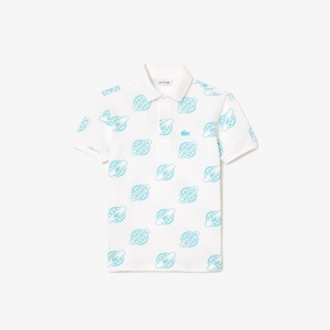 Cotton Piqu  Print Polo Shirt