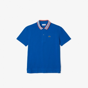 Boys' Contrast Collar Branded Polo Shirt
