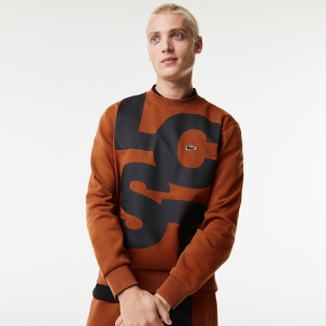 Men's Classic Fit Contrast Lettering Cotton Sweatshirt