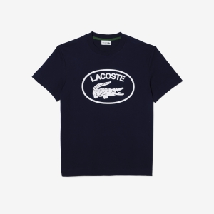 Men's Lacoste Relaxed Fit Tone-On-Tone Branded Cotton T-Shirt