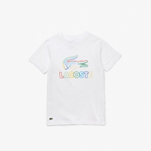 Unisex Kids' Crew Neck Print Cotton T-Shirt